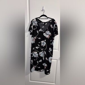 A New Day Black Floral Midi Dress
